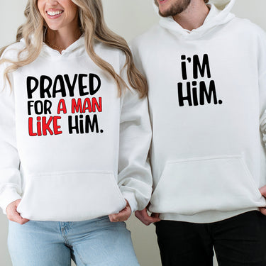 Funny Prayed For Him Matching Hoodies For Couples
